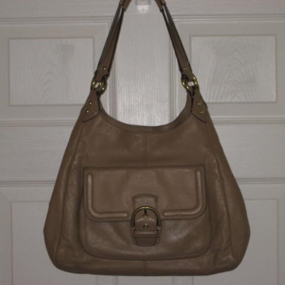Coach Campbell Saddle Camel Handbag Hobo 3 Compartments F24686 Great Condition - Picture 4 of 15